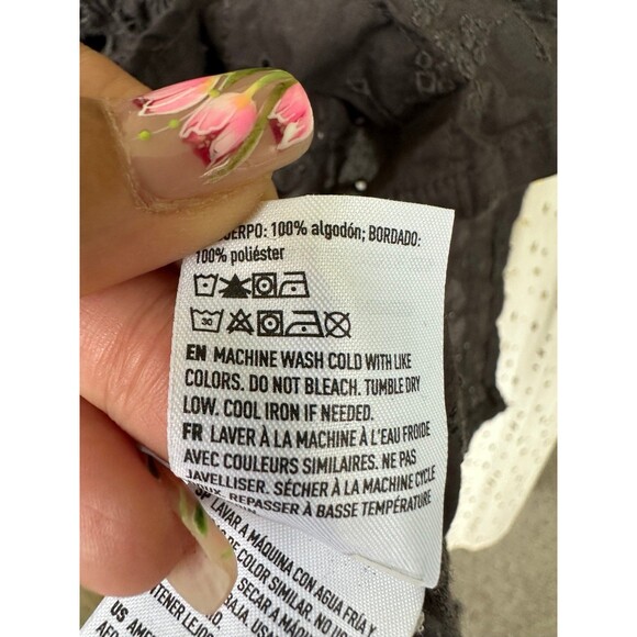 American Eagle 10% Cotton Eyelet Poplin Lace Unlined Button Down Shirt S - Picture 8 of 8